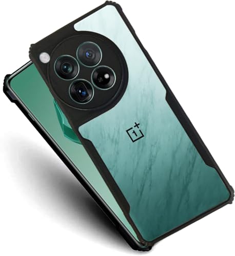 Image of AIBEX Crystal Clear Back Cover Case for OnePlus 12 5G | 360 Degree Protection | Shock Proof Design | Transparent Back Cover Case (PC & TPU, Black Bumper)