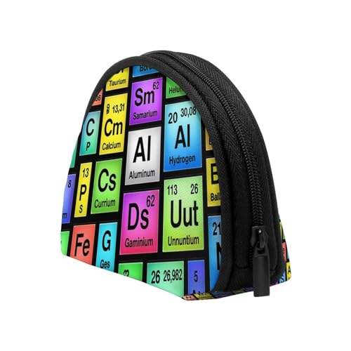 Portable Coin Purse Periodic Table Pattern Mini Zippered Money Pouch Card Holder4
