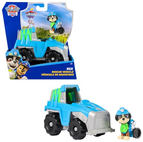 Paw Patrol, Rex’s Dinosaur Rescue Vehicle, Toy Truck with Collectible Action Figure, Sustainably Minded Kids’ Toys for Boys & Girls Aged 3 and Up