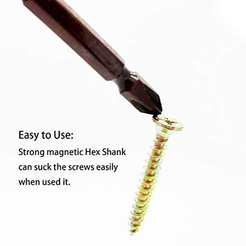 10Pcs 2.5 Inch(65Mm) Length Magnetic 6.0Mm Ph2 Phillips Slotted Double End Screwdriver Bits #TOP4