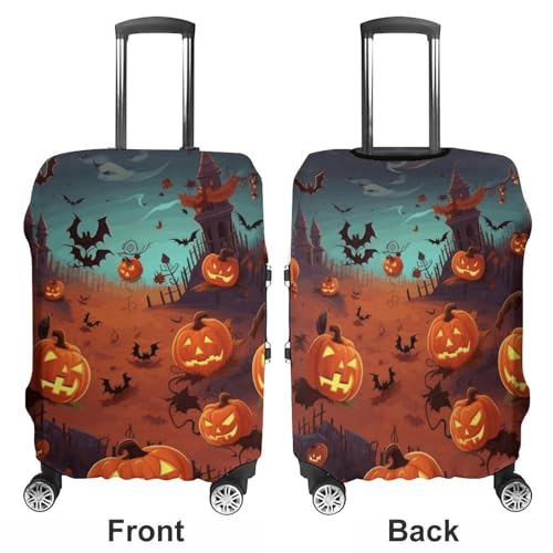 Travel Luggage Cover Suitcase Protector Halloween Elastic Washable Stretch Suitcase Protector Anti-Scratch Travel Suitcase Cover Fit 18-32 Inch Luggage3