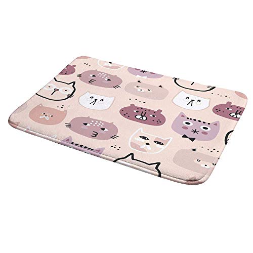 Tapis de bain chat confortable lavable et grand tapis de douche