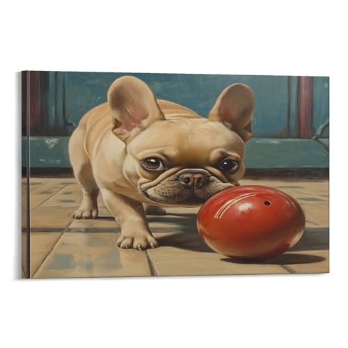 Toile bulldog français imperméable pour décorer le mur de votre chambre ou restaurant