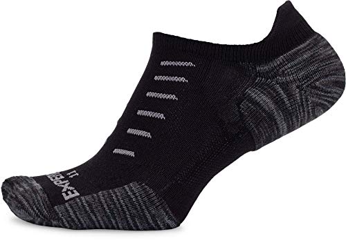 Thorlos Unisex's Xctu Thin Cushion Running No Show Socks, Black, Medium