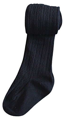 Little Girls' Solid Knitted Footed Tights Cotton Stockings Leggings