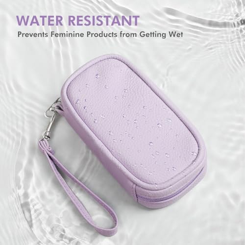 Image of Portable Tampon Storage Bag,Tampon Holder for Purse, Small Organizer Bag with Handle, PU Period Pouch, Small Case for Feminine Products with Zipper Period Bags for Women