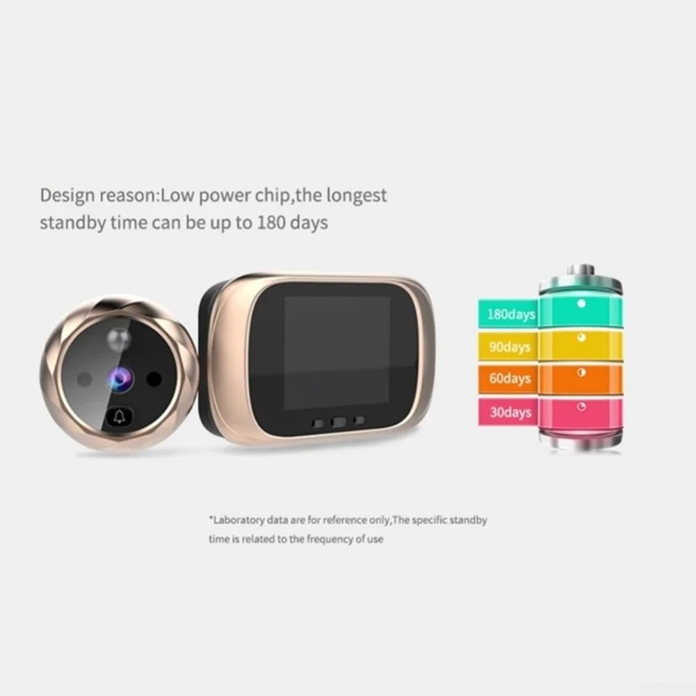 Cámara de visualización de puerta digital con mirilla, pantalla LCD de 2,8 pulgadas, lente gran angular de 90°, captura de fotos, memoria incorporada y alimentación para seguridad en el