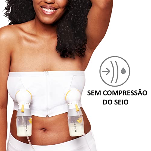 Sutiã de Amamentação Para Extrator Leite Medela Mãos Livres - GG - BRANCO