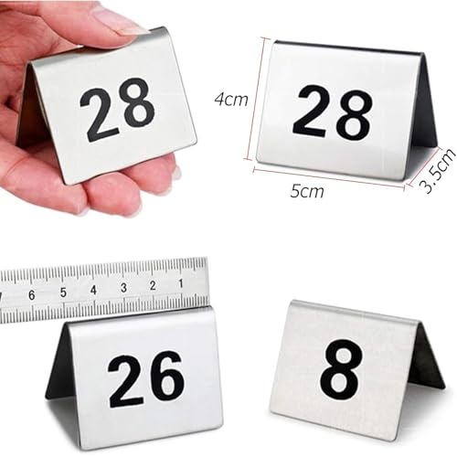 Chevalets de table numérotés au design moderne en acier inoxydable brossé