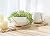 Mkono Ceramic Hanging Planter of Shallow 8 Inch and Deep 6 Inch for Indoor Outdoor Plants, Set of 2 Modern Plant Pot Geometric Porcelain Hanging Basket with Polyester Rope Hanger