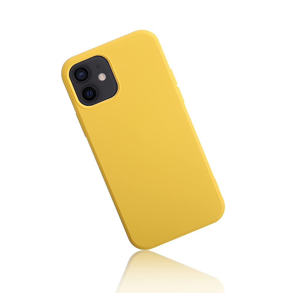 Cell Phone Basic Cases,Liquid Silicone Soft Gel Rubber Full Body Protection Shockproof Phone Case Cover,Phone Case for iPhone 12 and iPhone 12 pro 6.1'' 2020 (Yellow)