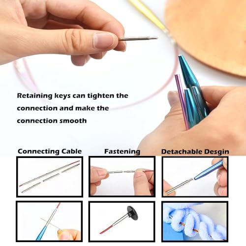 Image of Yarniss 13 Pair Circular Knitting Needle Set 3.0~10.0mm, Interchangeable Aluminum Knitting Needles with Case
