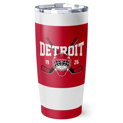 Image of ANTKING Detroit Tumbler 20oz Custom Name Number Travel Mug Gifts | Stainless Steel Insulated Coffee Cup for Men Women