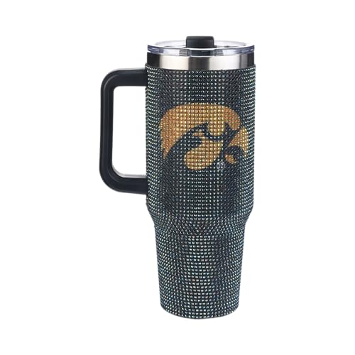 Image of The Memory Company Officially Licensed 40oz TC Bling Game Day Tumbler with Vintage Logo, University of Iowa