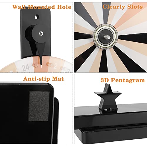 Ygebet Heavy Duty Acrylic Editable Prize Wheel Spinner with Stand Tabletop 24 Slots, 11.7 Inch Dry Erase Wall Mounted Spinning Prize Wheel - Thumbnail 3