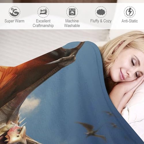Couverture ptérosaure haut de gamme en flanelle avec impression 3D durable - 4