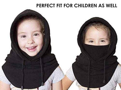 Balaclava Ski Mask For Men & Women - Heavyweight Fleece Hood - Winter Hat For Skiing Hunting Motorcycle Camping Accessories Black #TOP3