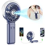 HandFan 5200mAh Handheld Misting Fan with Portable Charger, 34ml Water Tank, Rechargeable PersonalFan, Spray Water Mist Fans, Electric Mini Hand Fans for Beach Travel Outdoors