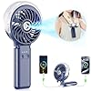 HandFan 5200mAh Upgraded Handheld Misting Fan, Portable Mister Fan Rechargeable, Spray Water Mist Fans, Electric Hand Cooling Ice Fans for Summer Beach Travel Concerts, Gifts for Women(Royal Blue)