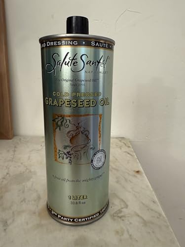 Image of Salute Sante! Cold Pressed Grapeseed Oil - 1 Liter 6-Pack - cooking oil, grapeseed oil - High Smoke Point, Neutral Flavor, Ideal for Frying, Baking & Salad Dressings