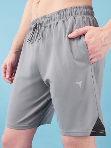 Image of TECHNOSPORT Mens Regular Fit Solid Shorts for Gym, Workout & Sports with Anti Microbial, Techno Dry