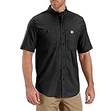 Carhartt Men's Rugged Professional Short Sleeve Work Shirt, Black, Large