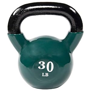 BalanceFrom Everyday Essentials All-Purpose Color Vinyl Coated Kettlebell, 30 Pounds(Colors May Vary)