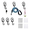 6 PCS Dog Paw Shaped Dog Leash Hook for Wall, Metal Leash Holder Wall Mounted Hanger for Coat Key Entryway Hallway Kitche Office