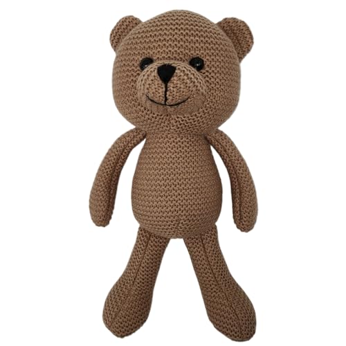 Oso De Punto - Peluche | Juguete De Abrazo De Animal De Dibujos Animados De Punto Suave De 25 Cm, Suave Para Los Niños Y Masticable, De Exhibición En El Hogar Para Bebés Y Niños, Muñeco De Oso