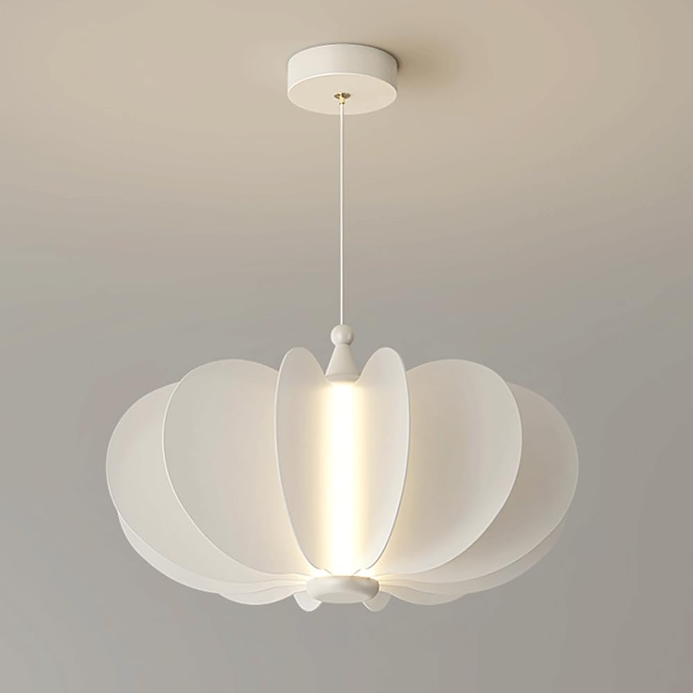 Lámpara colgante de calabaza blanca para iluminar comedores oscuros con luz LED ajustable de 36W