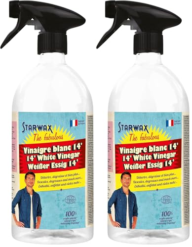STARWAX THE FABULOUS - Aceto Bianco 14° Spray - Disincrosta - Sgrassa - Lucida - Multiuso - Made in France - 1L (Paquete de 2)
