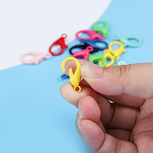 Agcfabs 20Pcs/Pack Colored Metal Lobster Clasps, Lanyard Snap Clips With Key Rings,For Bag Key Chains Connector,Jewelry Making Accessories (Black, 12×6Mm) #TOP3