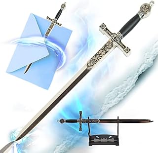 King Arthurs Excalibur Letter Opener with Stand, Office Accessory, Home Decor, Gift for Collectors, Fans