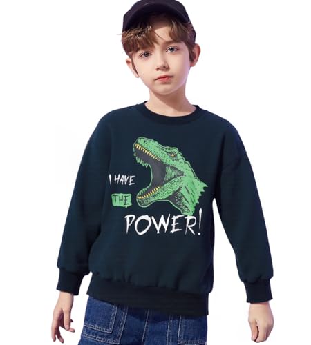 Image of Popshion Toddler Boys Sweatshirt Cotton Lightweight Kids Winter Warm Sweater Crewneck Pullover Tops