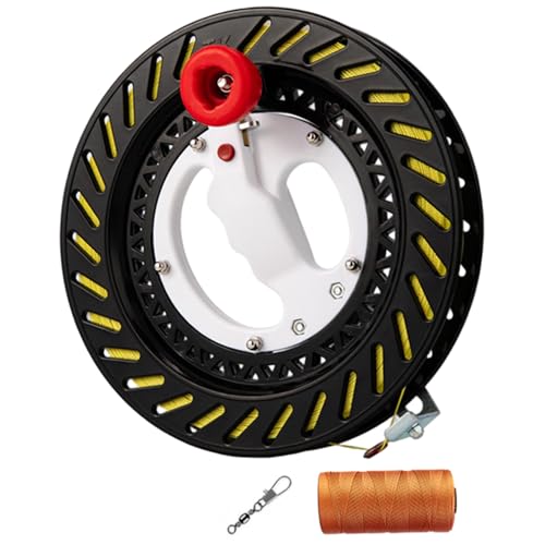 Carrete de cometa con hilo de 765 yardas cable negro y enrollador portátil de 8.7''
