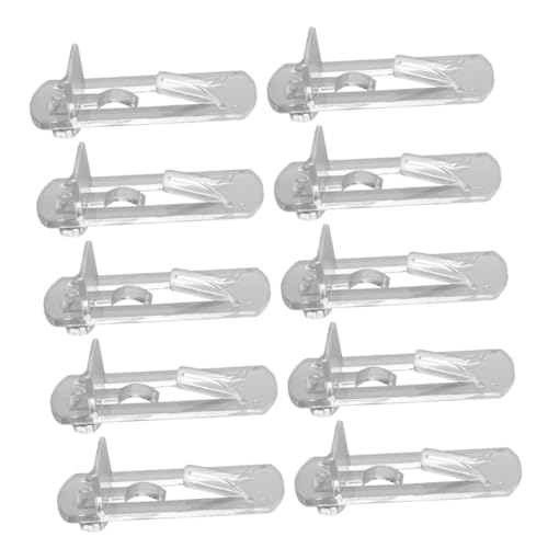 jojofuny 10pcs Heavy Duty Shelf Bracket Transparent Clips for Cabinet Shelves Easy to Install for Kitchen Cabinets Garages and Tool Rooms