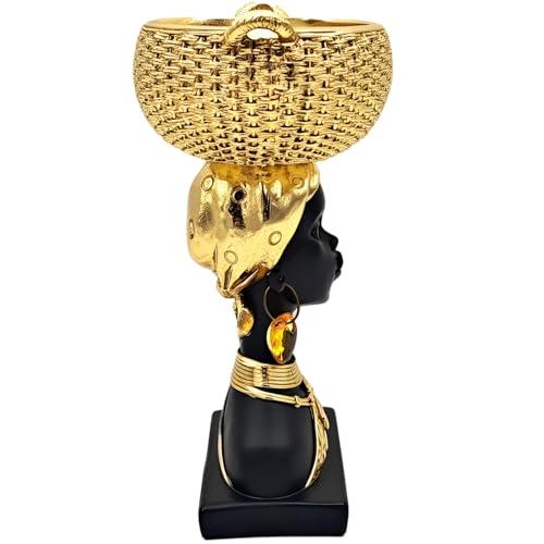 Estatua Africana Decorativa con Bandeja de Almacenaje 9" miniatura 4