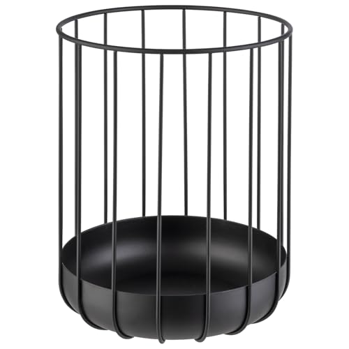 APS 30211 „URBAN“ runder Metallgitter Korb, stabiler Gitterkorb, Ø 22,5 cm x H: 28 cm, Brotkorb, Obstkorb, Gemüsekorb, schwarz