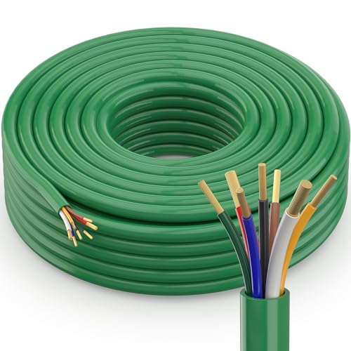 70FT 7 Way 10/2 12/1 14/4 AWG Trailer Wire -20°C to +105°C Heavy Duty Extension, Multi Gauge RV Standard 7 Pin CCA Conductor Color-Coded Cable for 5th Wheel Trailer RV Truck Camper Tow Hitch