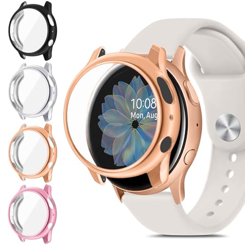 Meliya 4 Pack Screen Protector for Samsung Galaxy Watch Active 2 40mm 44mm, TPU All-Around Protective Case Cover Rugged Bumper Shell Accessories for Samsung Galaxy Watch Active 2