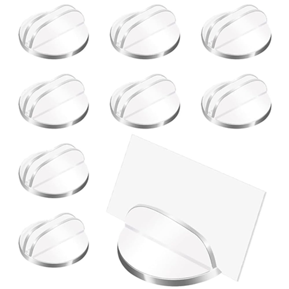 Miniature Acrylic Card Bases, 50 Pcs Translucent Card Stands, Business Card Holders, Game Card Stands, Place Card Display Stand, for Business Cards, Menus Price Tags, Game Labels