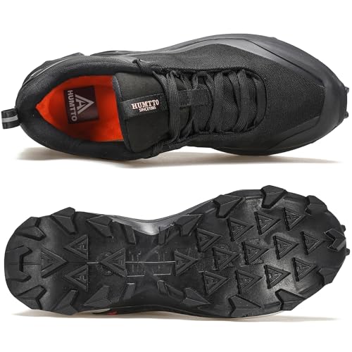 Image of HUMTTO Women's All-Terrain Waterproof Hiking Shoes Lightweight Breathable Outdoor Trail Shoes Trekking Sneakers 9.5 Black