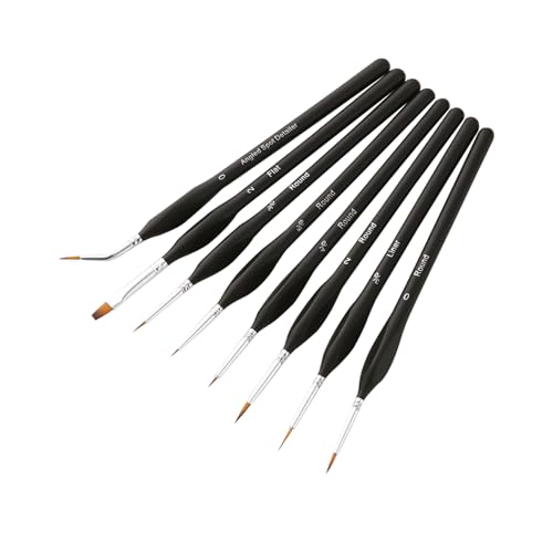 Paint Brush Set, Watercolor Brush Set with Nylon Hair Design 8pcs Detail Paint Brush Set for Acrylics, Inks and Gouache (8pcs)
