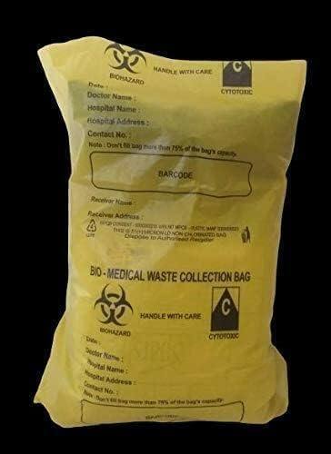 Miniatura 2 de Bio HazardBolsa de residuos biomédicos (21x24 pulgadas, Rojo-10, Azul-10, Amarillo-10) 30 uds.