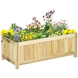 Outsunny Fioriera in Legno Pieghevole da Esterno Richiudibile 70x30x25cm