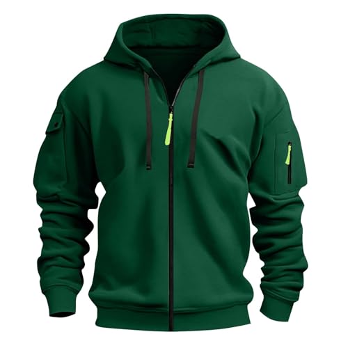Mens Casual Zip Up Hooded Jacket Long Sleeve Loose Fit sweatshirt Daily Solid Sports Outdoors Jackets3