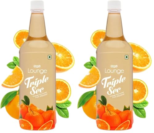 Image of Mapro Lounge Triple Sec Orange Cocktail Mixer Mocktail Mocktail Fruit Syrup - 1L |Contains Real Fruit Juice| Gluten Free| Zero Cholestrol (Pack of 2)
