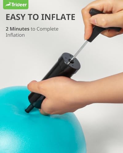 Image of Trideer 9-Inch Pilates Ball, Small Exercise Ball for Yoga, Core Training, Physical Therapy, Balance, Stability and Stretching Pilates Equipment with Inflation Straw (Turquoise)