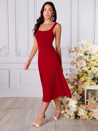 Image of KOTTY Women's Flowy Midi Round Neck Plus Size Dress