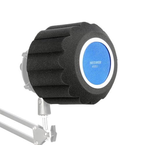 NEEWER Microphone Isolation Ball Shield Pop Filter, Portable Windscreen Mic Cover for Studio Vocal Booth Recording, Sound Absorbing Five Layer Foam Acoustic Equipment for 43-68 mm Mics, MS012